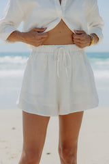 Charlie Linen Shorts - White - The Self Styler