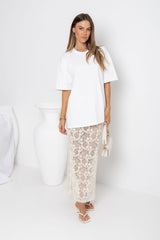 Chloe Lace Skirt - Cream - The Self Styler