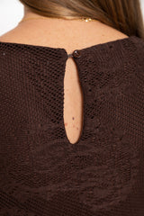 Charlotte Lace Maxi Dress - Choc - The Self Styler