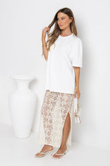 Chloe Lace Skirt - Cream - The Self Styler