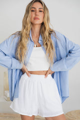 Brooklyn Cotton Shorts - White - The Self Styler