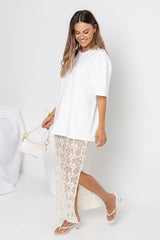 Chloe Lace Skirt - Cream - The Self Styler