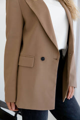 Eli Boyfriend Blazer Jacket - Mocha