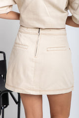 Sienna Denim Mini Skirt - Chai - The Self Styler