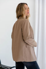 Eli Boyfriend Blazer Jacket - Mocha