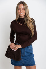 Carolyn Long Sleeve Top - Chocolate - The Self Styler