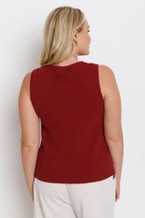 Ruby Knit Vest Top - Merlot - The Self Styler