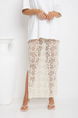 Chloe Lace Skirt - Cream - The Self Styler
