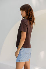 Baylee Basic Tee - Chocolate - The Self Styler