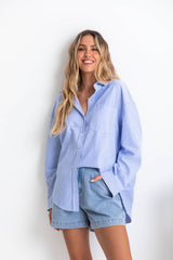 Bentley Relaxed-Fit Shirt - Blue Stripe - The Self Styler