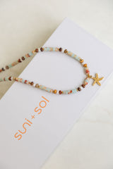 Isla Starfish Natural Stone and Pearl Necklace - Gold - Suni and Sol - The Self Styler