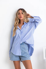 Bentley Relaxed-Fit Shirt - Blue Stripe - The Self Styler