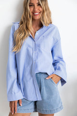 Bentley Relaxed-Fit Shirt - Blue Stripe - The Self Styler