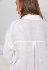 Archie Relaxed-Fit Linen Shirt - Ivory White - The Self Styler