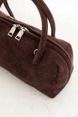 Tory Mini Suede Crossbody Bag - Chocolate - The Self Styler