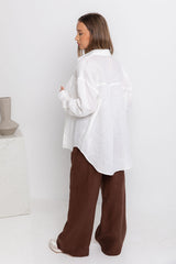 Archie Relaxed-Fit Linen Shirt - Ivory White - The Self Styler