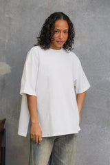 Quinn Relaxed-Fit Side Split Tee - White