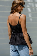 Anja Babydoll Cami Top - Black - The Self Styler