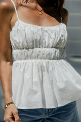 Anja Babydoll Cami Top - White - The Self Styler