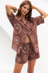 Cora Shirt - Hayman Print - Choc - The Self Styler