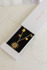 Cove Sun Charm Necklace - Gold - Suni and Sol - The Self Styler