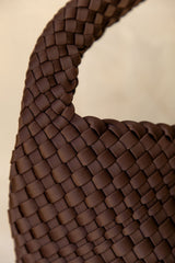 Layla Woven Tote Bag - Chocolate - The Self Styler