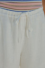 Willow Straight-Leg Linen Pants - White - The Self Styler