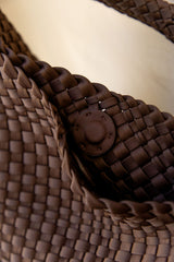 Layla Woven Tote Bag - Chocolate - The Self Styler