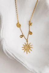 Cove Sun Charm Necklace - Gold - Suni and Sol - The Self Styler