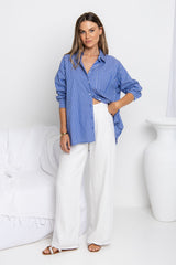 Oliver Relaxed-Fit Shirt - Blue Stripe - The Self Styler