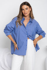 Oliver Relaxed-Fit Shirt - Blue Stripe - The Self Styler