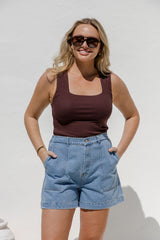 Byron Denim Shorts - Mid Wash - The Self Styler