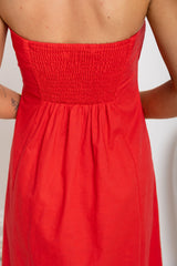 Ava Strapless Maxi Dress - Red - The Self Styler