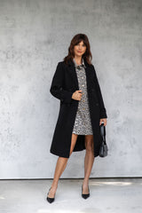 Tallow Relaxed-Fit Denim Mini Dress - Light Leopard Print - The Self Styler