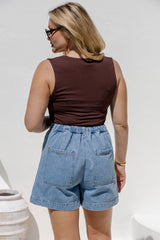 Byron Denim Shorts - Mid Wash - The Self Styler