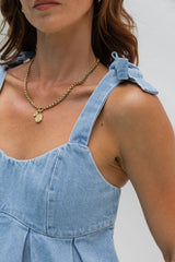 Hannah Denim Top - Light Wash - The Self Styler