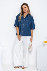 Dylan Denim Shirt - Dark Wash - The Self Styler