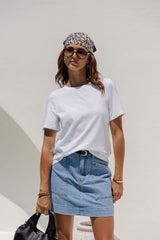 Heidi Denim Mini Skirt - Light Wash - The Self Styler - The Self Styler