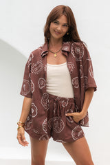 Cora Shirt - Hayman Print - Choc - The Self Styler