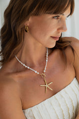 Aria Starfish Pearl Necklace - Gold - Suni and Sol - The Self Styler