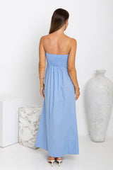 Ava Strapless Maxi Dress - Blue - The Self Styler