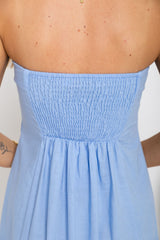 Ava Strapless Maxi Dress - Blue - The Self Styler