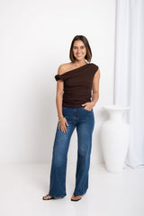 Stella Wide-Leg Denim Jeans - Dark Wash - The Self Styler