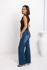 Stella Wide-Leg Denim Jeans - Dark Wash - The Self Styler
