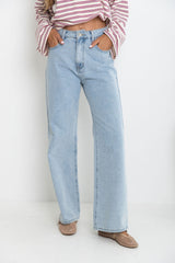 Dakota Straight-Leg Denim Jeans - Light Blue Wash - The Self Styler Exclusive - The Self Styler