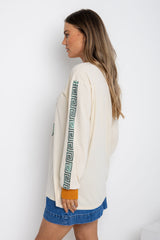 Goddess Graphic Long Sleeve Top - Cream - The Self Styler