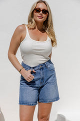 Jayce Denim Shorts - Mid Wash - The Self Styler