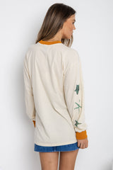 Goddess Graphic Long Sleeve Top - Cream - The Self Styler