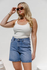 Jayce Denim Shorts - Mid Wash - The Self Styler