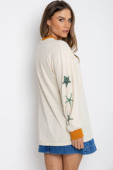 Goddess Graphic Long Sleeve Top - Cream - The Self Styler